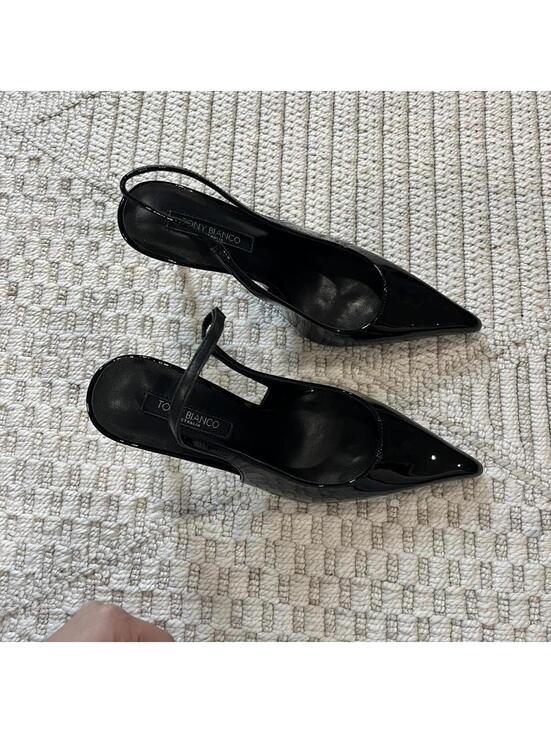 Tony Bianco Charlotte Slingback Pump in Black Patent - Picture 2 of 6